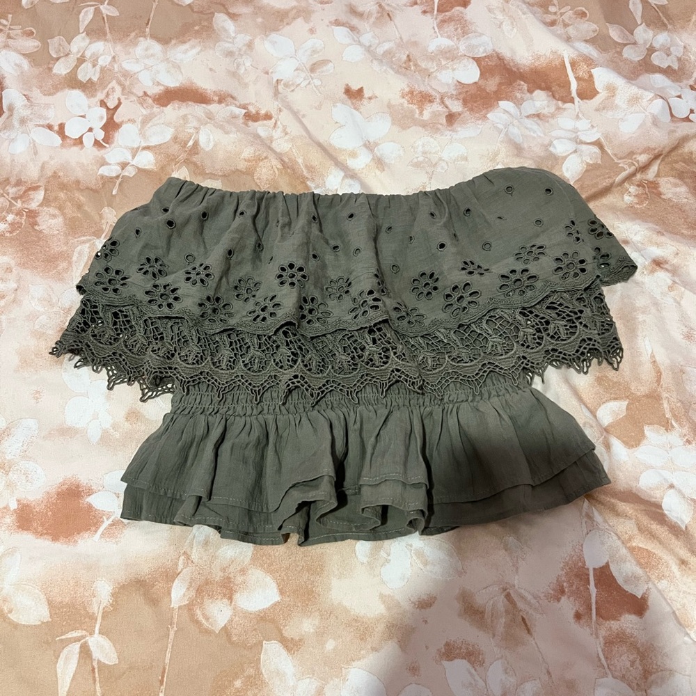 American Eagle Outfitters Olive Green Top
